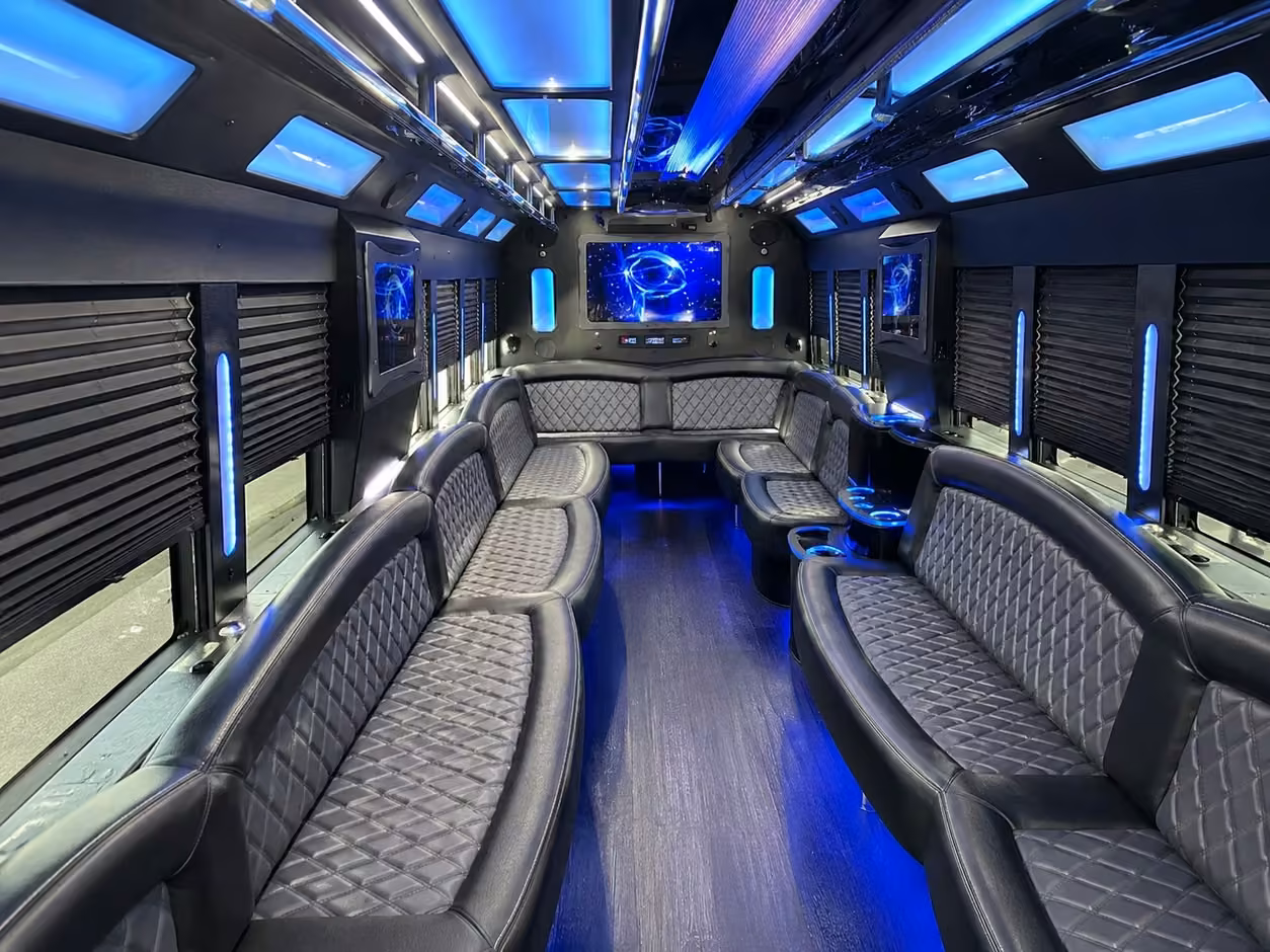 18 passenger party bus interior