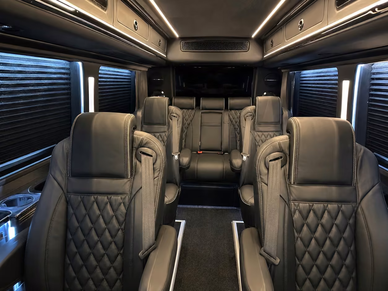 sprinter van rental with driver interior